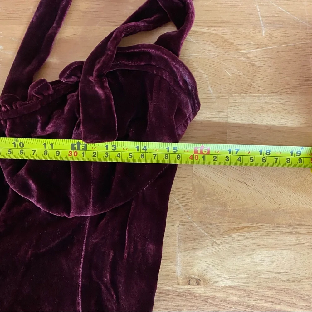 Reformation Antoinette Dress Red Velvet 8 - Picture 9 of 11